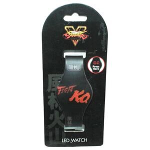 Vintage Street Fighter V Fight KO - Digital LED Vinyl Black Wrist Watch